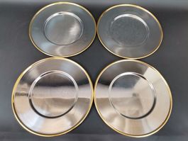MORINOX 8 Platzteller mit Goldrand + 8 Spitzendeko