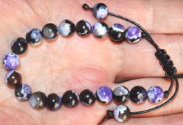 Armband B-1401 – Purple Feuer Achat 8mm Perlen verstellbar