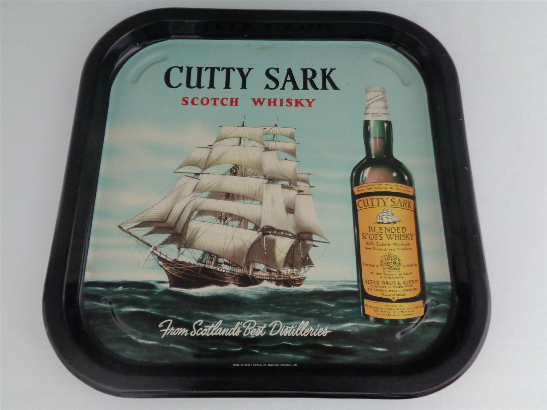 Piatti di portata: Blechtablett Cutty Sark Scotch Whisky -Serviertablett 60erJ. – Usato da Chur venduto da omonia 1
