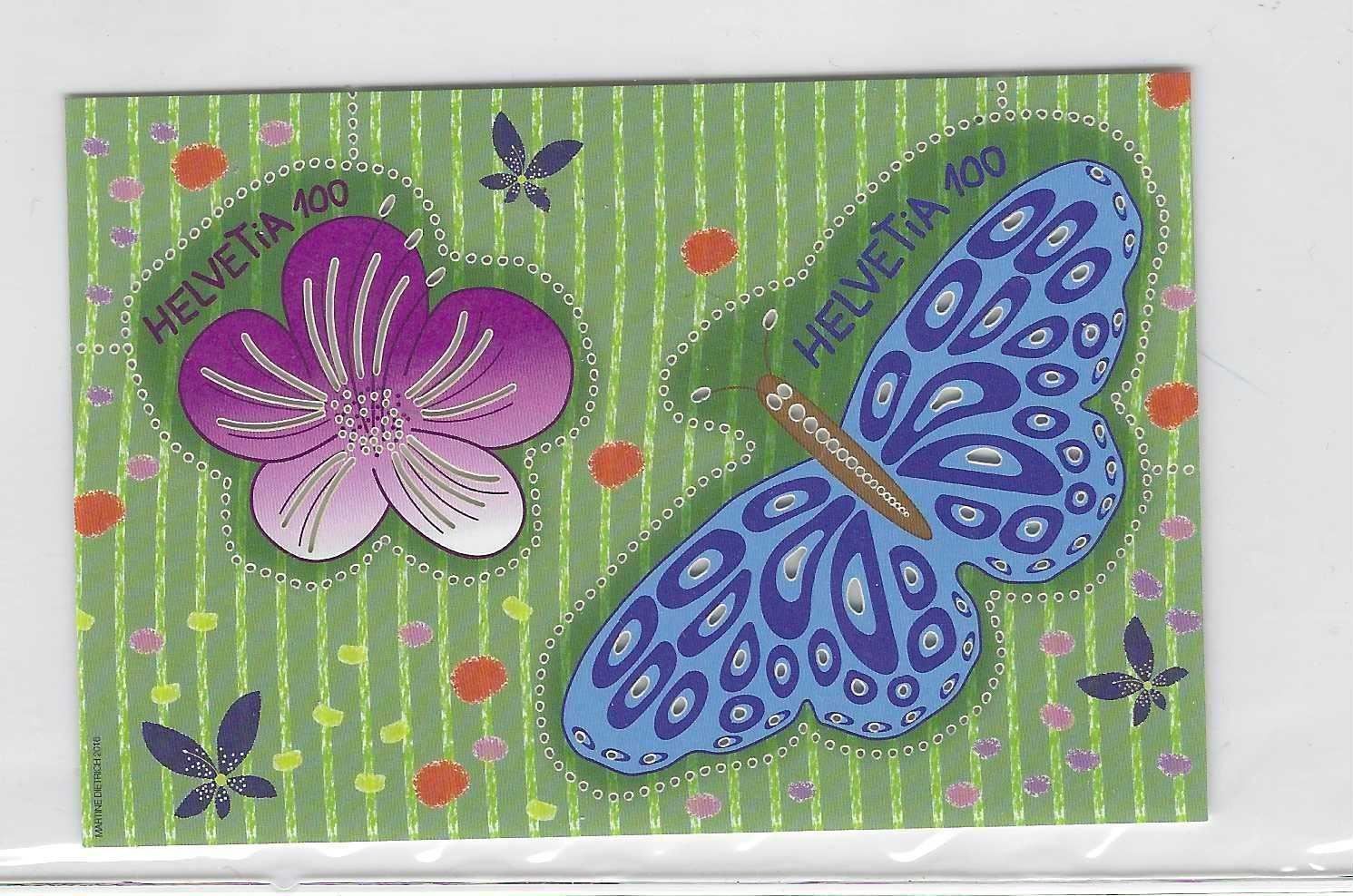 Alle Briefmarken: 2016 Blume/Schmetterlingset 2x Fr. 1.-- ** – Neu (gemäss Beschreibung) aus Zürich von Hagliweg