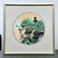 Peinture chinoise à l'encre de Chine sur papier. Signée