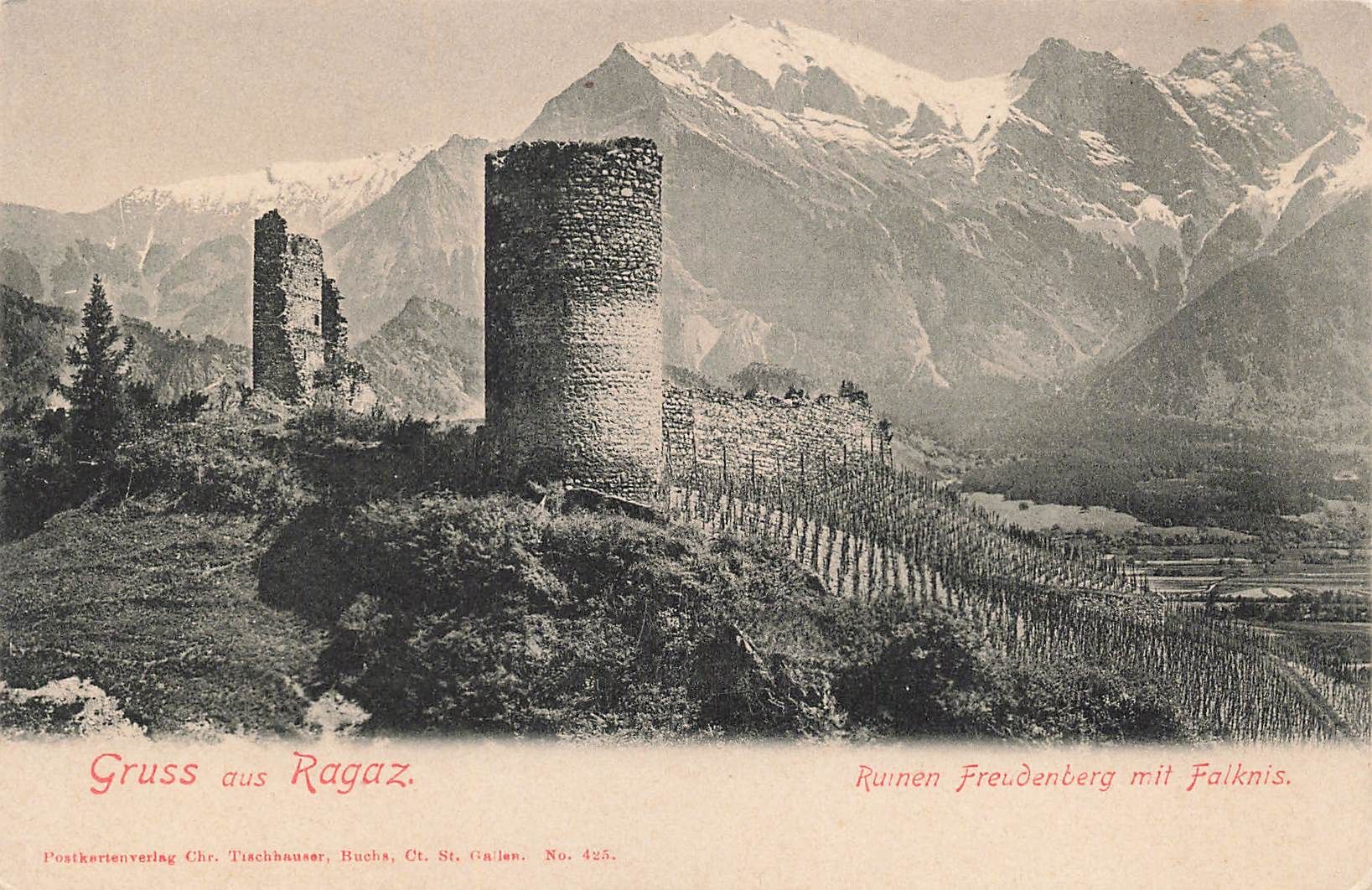 Ansichtskarten: Gruss aus Ragaz Ruinen Schloss – Gebraucht aus Biasca von Blenio71