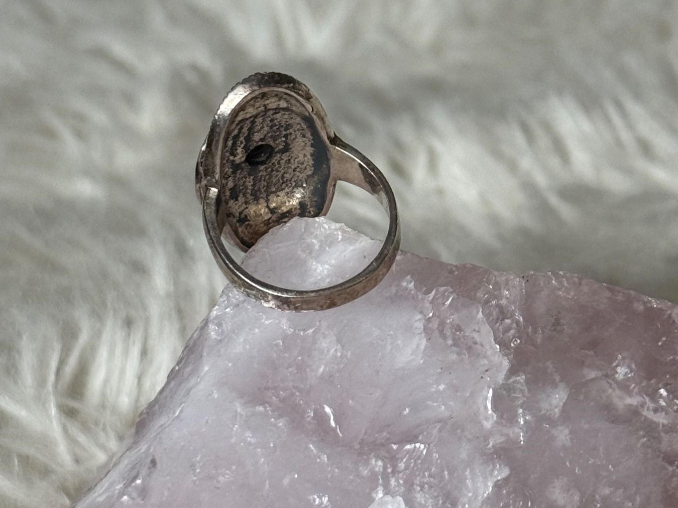 Anelli: Vintage Silberring 925 mit schwarzem Stein – Usato da Istighofen venduto da Ringparadies 1