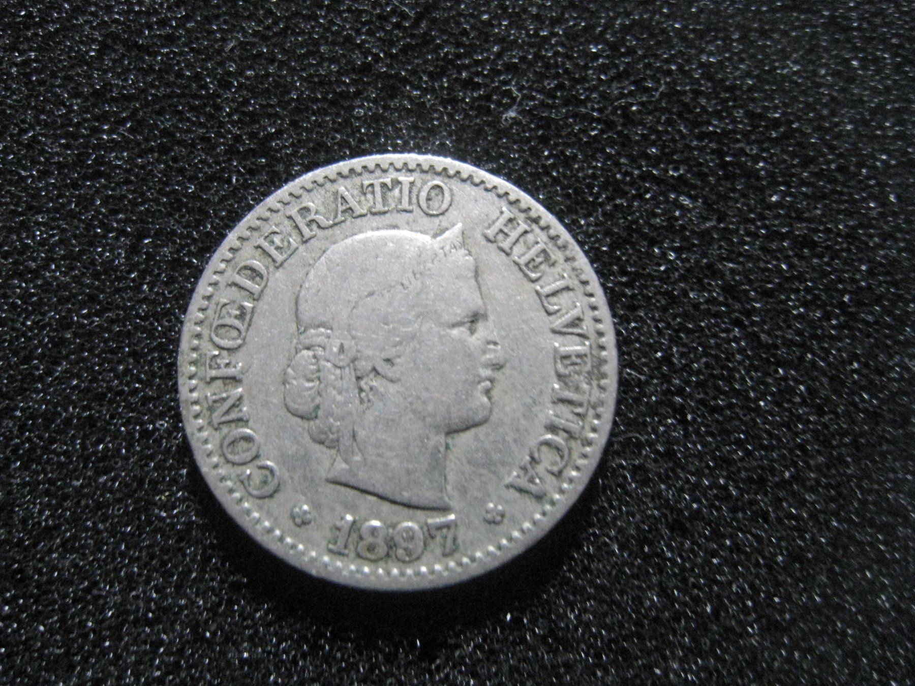 Tutti le monete: 10 Rappen 1897  s+ – Usato da Aarwangen venduto da Pinsel7890