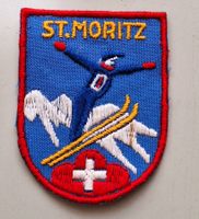 Stoff Wappen Aufnäher Badge St.Moritz St. Gallen Stickerei