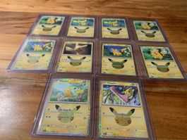 10 Pikachu Pokemon Karten