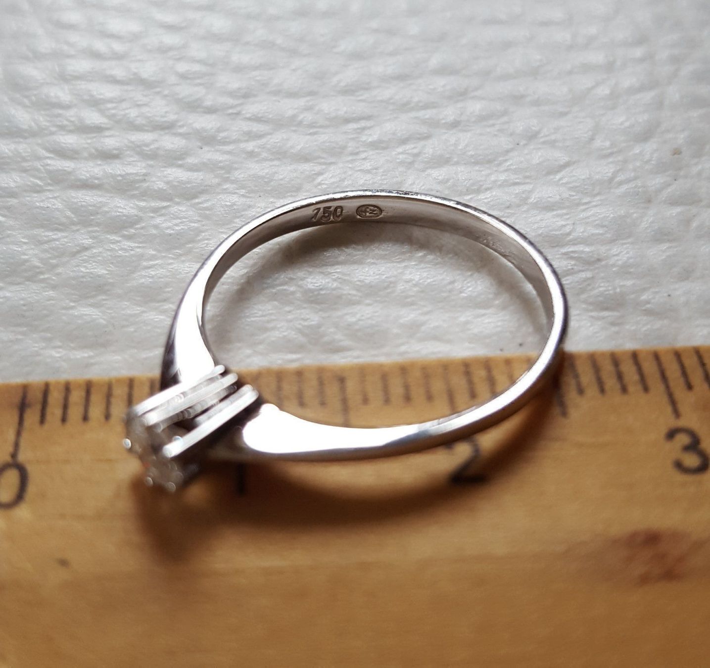 Anelli: 750 Weiss Gold Solitär Ring Mit Brillant – Usato da Wald ZH venduto da Dasilver 6