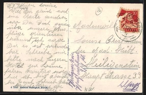 Cartes postales: Luzern, Panorama mit Schloss-Hotel Herte – D'occasion à Berlin par bartko-reher 1