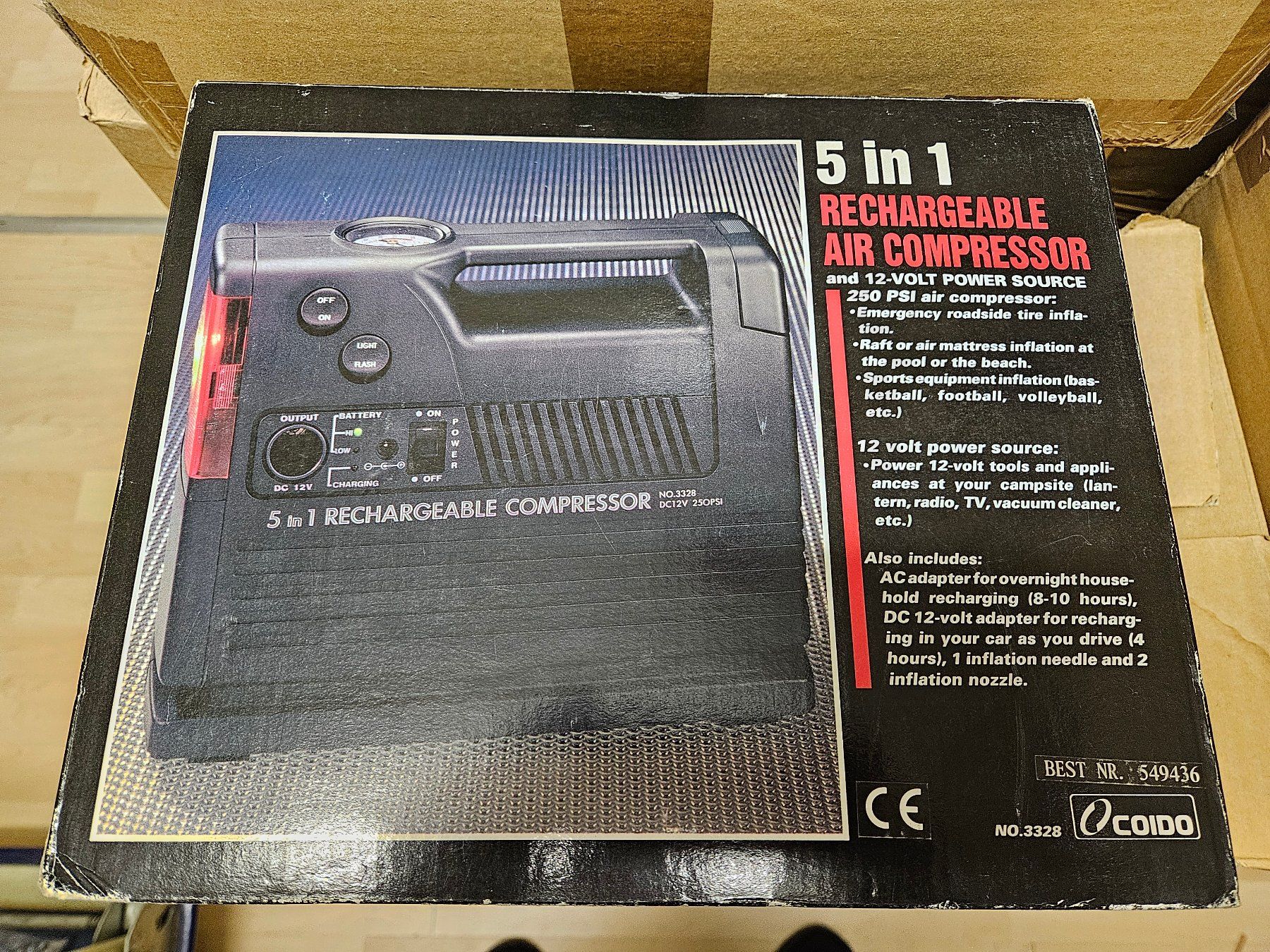 Compressori: Air Compressor COIDO No.3328 5in1 12-Volt Power Source250PSI – Usato da Kloten venduto da Euroasia 1