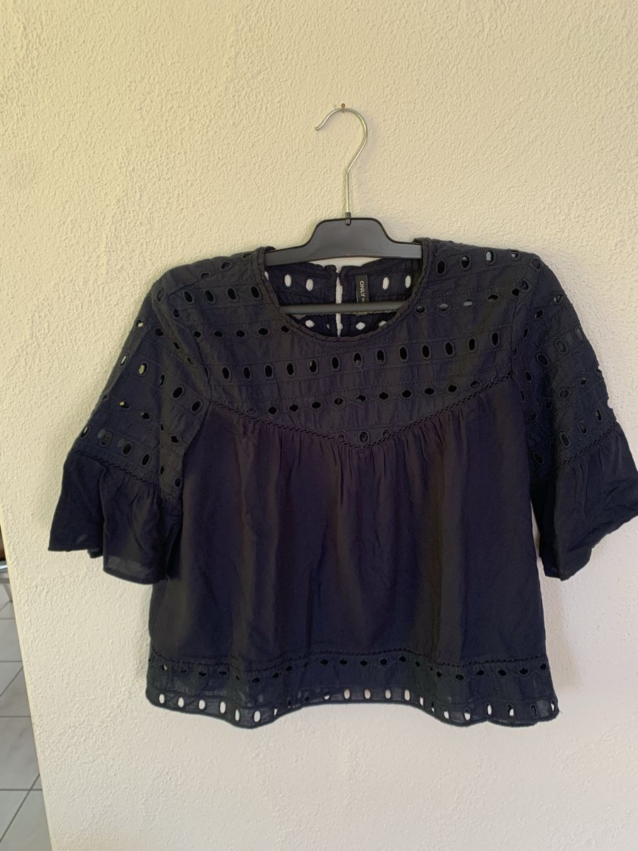 Camicette: Only Bluse, Gr. 38, dunkelblau, Viskose – Usato da Galgenen venduto da Waldliesel