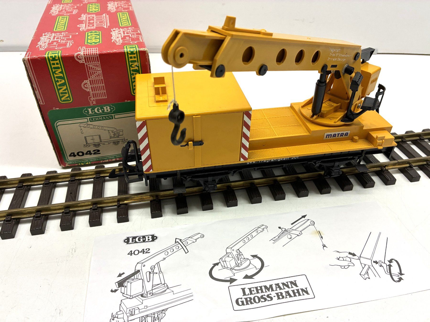 LGB Modelleisenbahnen: LGB 4042= Kranwagen Matra Diesel - gelb – Gebraucht aus Thun von retoolinoo 1