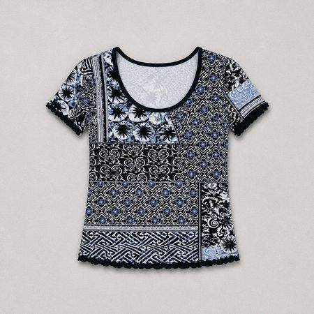 T-Shirt von TAIFUN ca. Gr. S blau gemustert