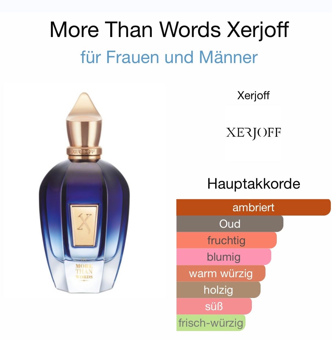 Xerjoff Parfums & Eau de Toilette: More Than Words Xerjoff 2 ml Abfüllung – Neuf (Voir description) à St. Gallen par lfs_nxl8 1