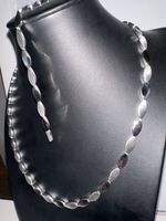 Kette(47cm)mit Armband (Als Set) Silber mat und glänz