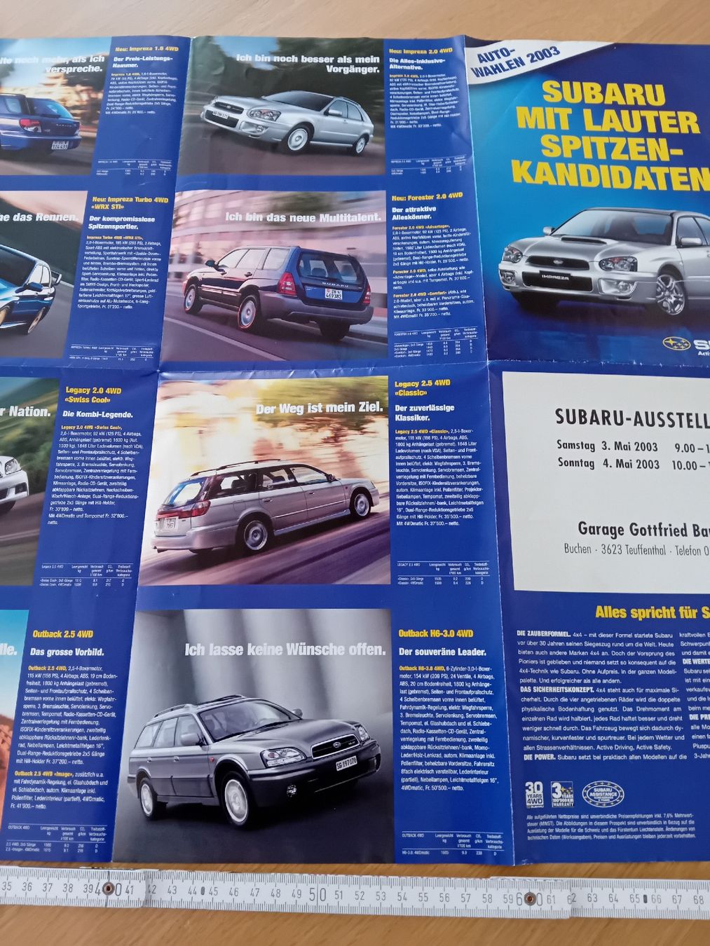 Subaru Documenti: Subaru Prospekt mit Impreza Poster 2003 – Usato da St. Urban venduto da volvodreamer 4