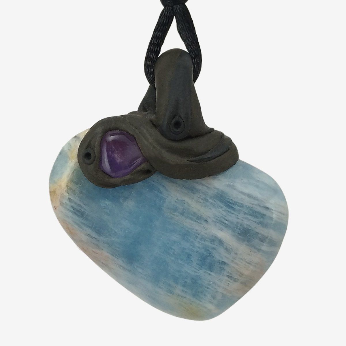 Pietre preziose: Aquamarin Anhänger mit zusätzlich eingefasstem Amethyst – Nuovo e nell'imballaggio originale da Meilen venduto da Kaleidoskopia