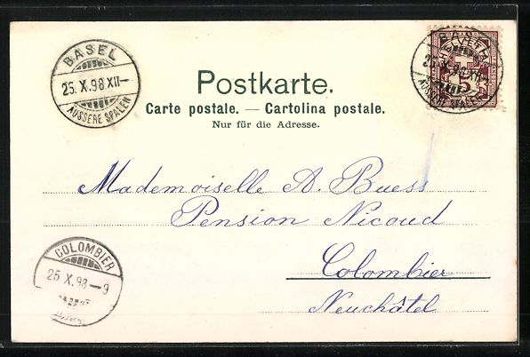 Cartoline postali: Litho Basel, Ortsansicht mit Münster – Usato da Berlin venduto da bartko-reher 1
