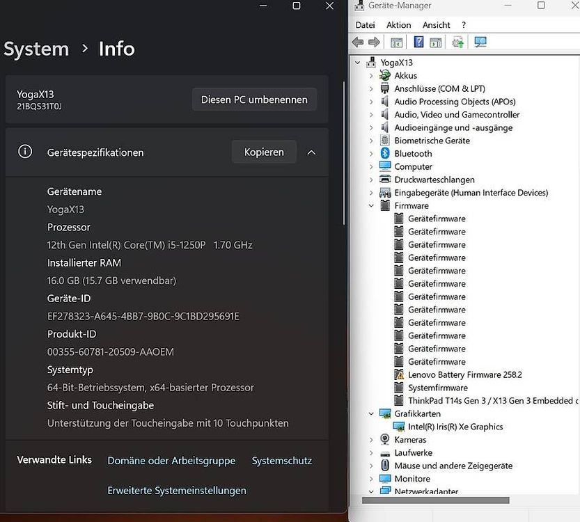 Lenovo x13 G3 i5 1250P 16gb/1TB NEU Garantie Lenovo 5