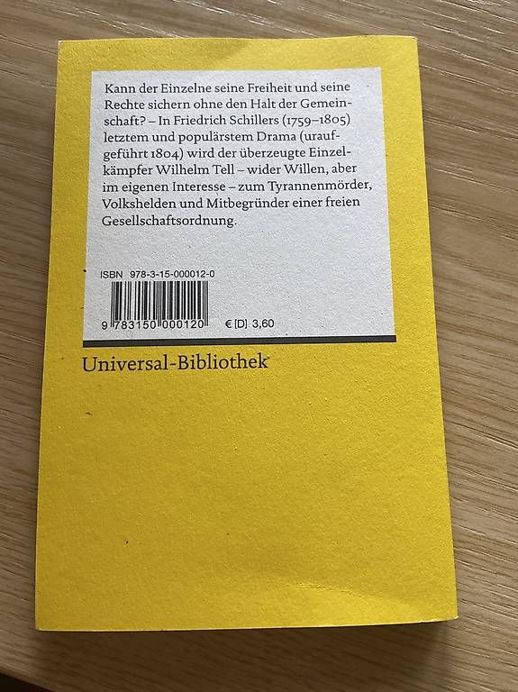 Libri: Wilhelm Tell Reclam – Nuovo (secondo la descrizione) da Winterthur venduto da ldv_n6f7 1