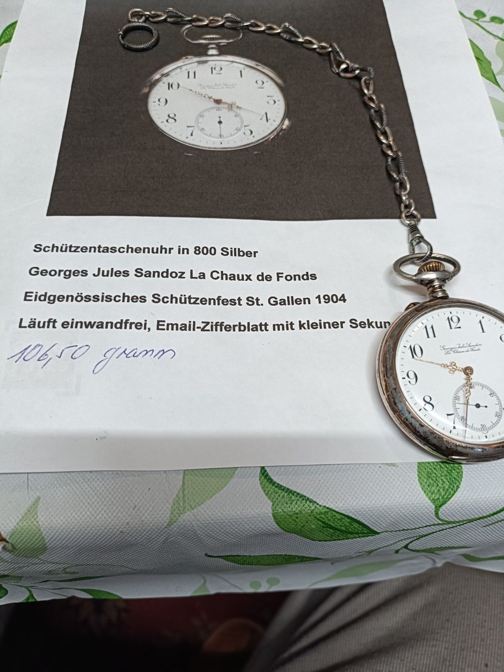 Uhren: Schützentaschenuhr  St. Gallen 1904 – Gebraucht aus Ennetmoos von brunhildenb