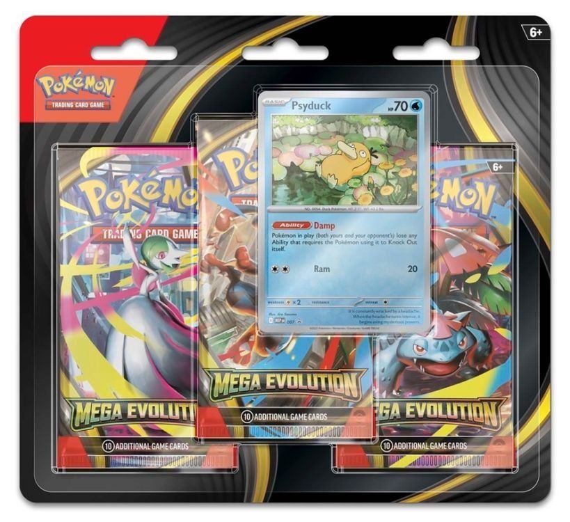 Pokémon Sammelbilder & Trading cards: Pokemon - Mega Evolution 3 Pack Blister - Psyduck – Neu und originalverpackt aus Villars-tiercelin von Reaves