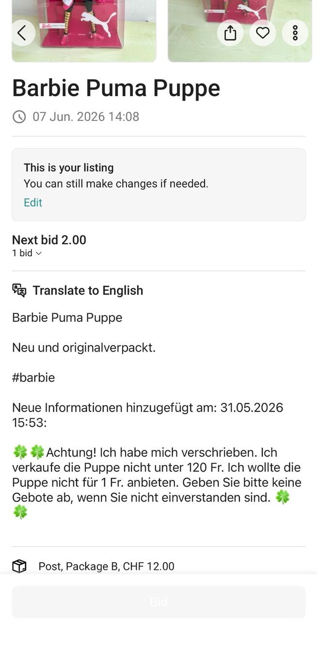 Bambole: Barbie Puma Puppe  – Nuovo e nell'imballaggio originale da Zürich venduto da Kat_5557 7
