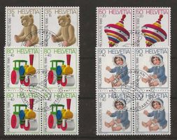 4er Block Serie Pro Juventute 1986 Ersttag