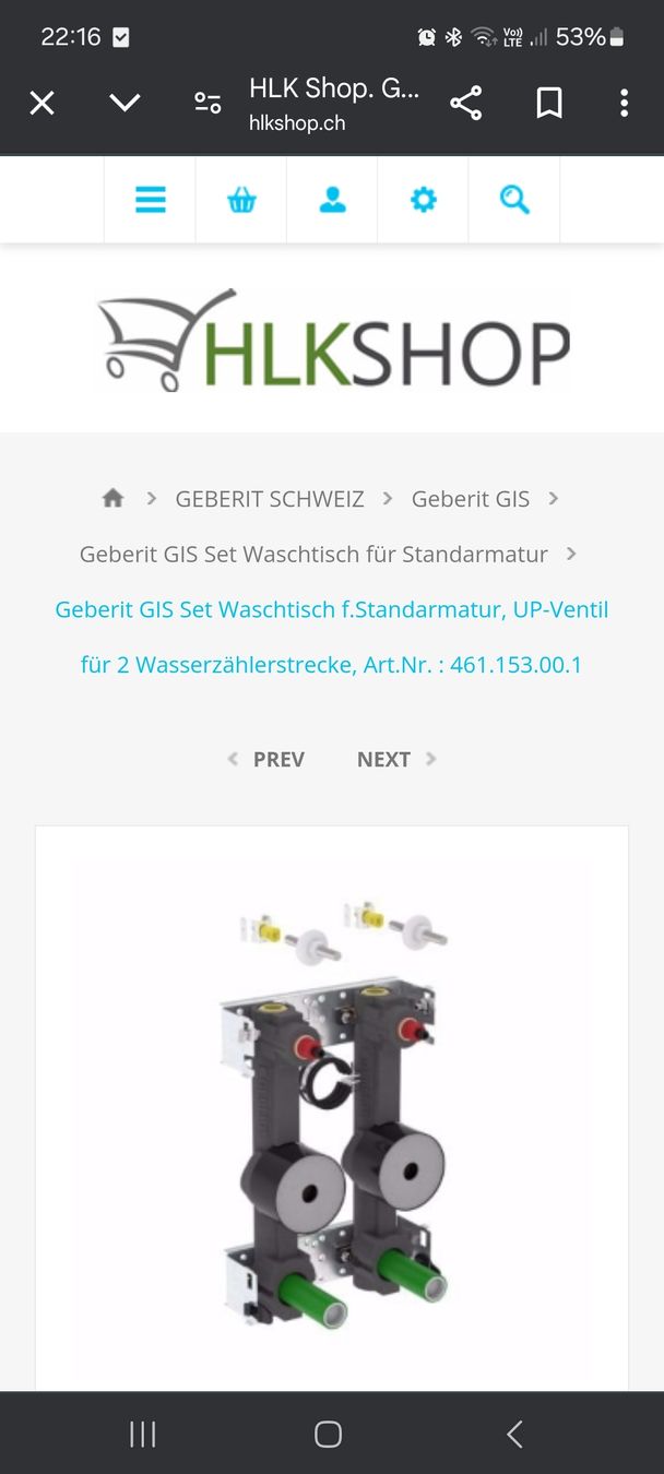 Geberit Armaturen: Geberit GIS Set Waschtisch UP-Ventil NEU OVP – Neu und originalverpackt aus Tuggen von Sani-liquidation 4