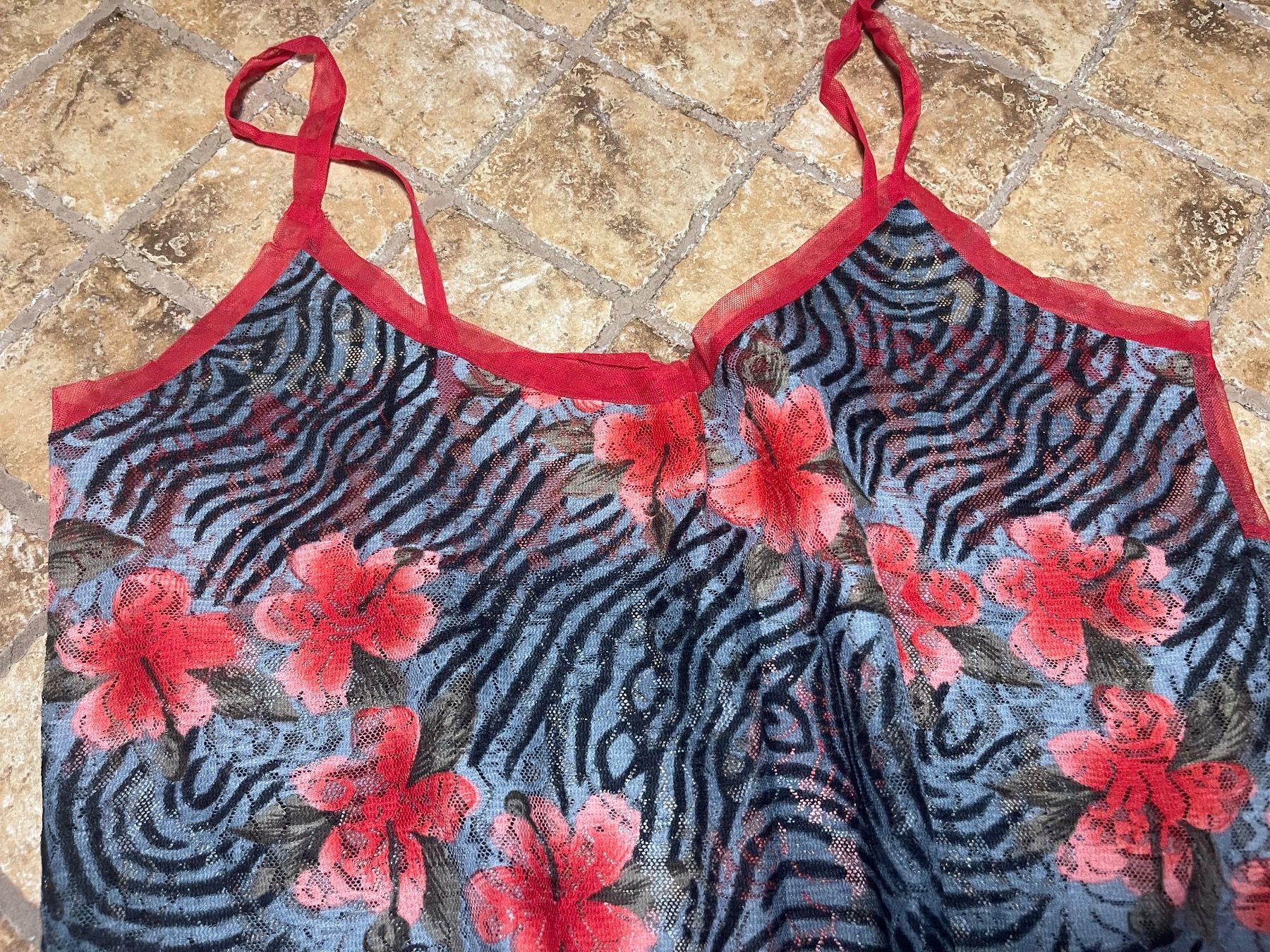 Negligees & Pigiami: Trasparente Abito da notte- printe zebra, decorato bel pizzo – Nuovo (secondo la descrizione) da Gordevio venduto da LanaZimm 7