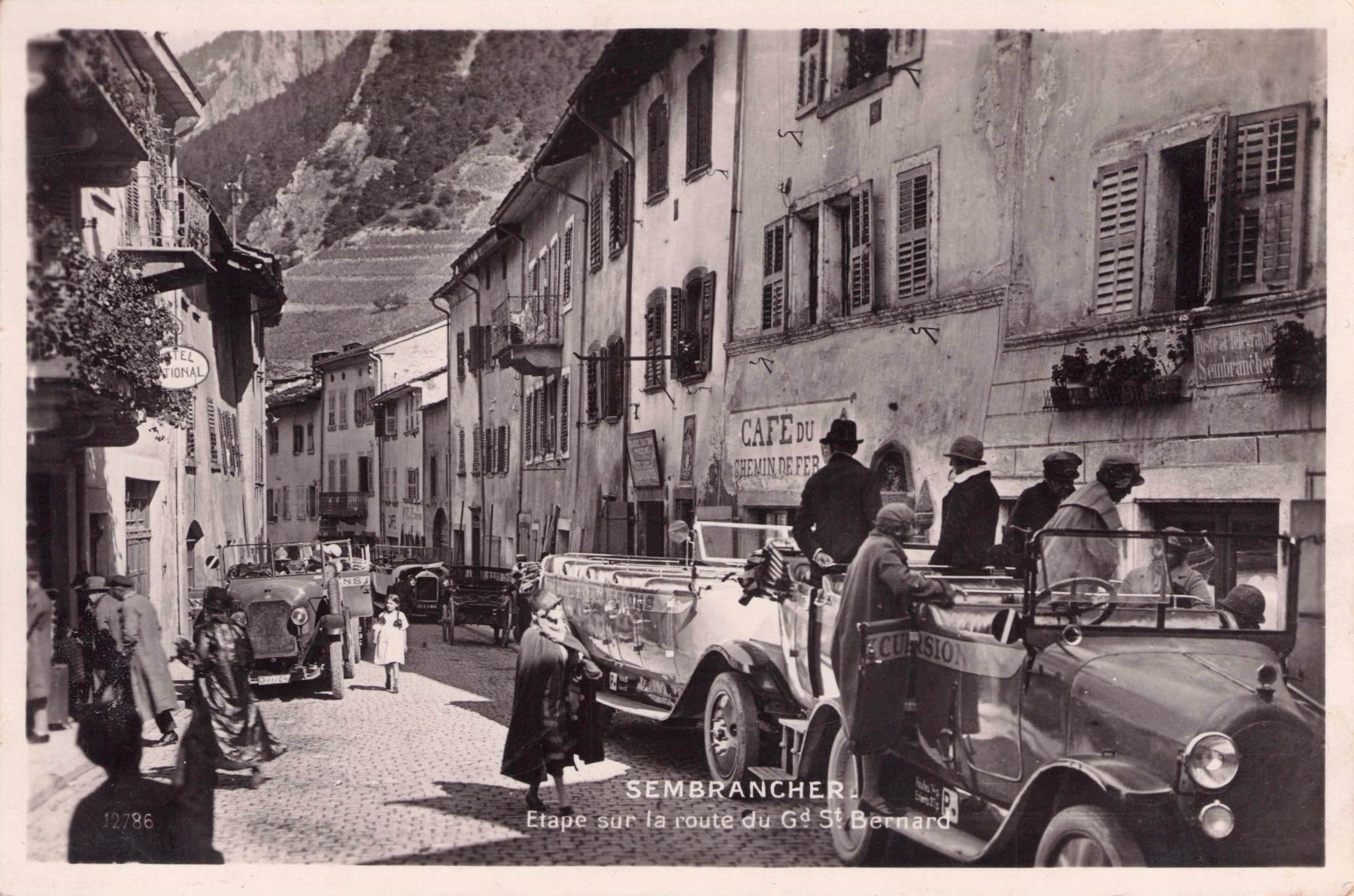 Cartoline postali: Sembrancher VS // 1921 Oldtimer St. Bernard village Dorf – Usato da Basel venduto da intermezzo12
