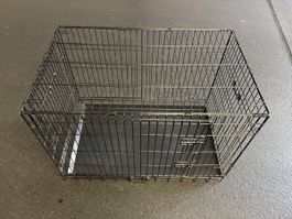 Hundebox Metall faltbar mit Bodenschale gebraucht