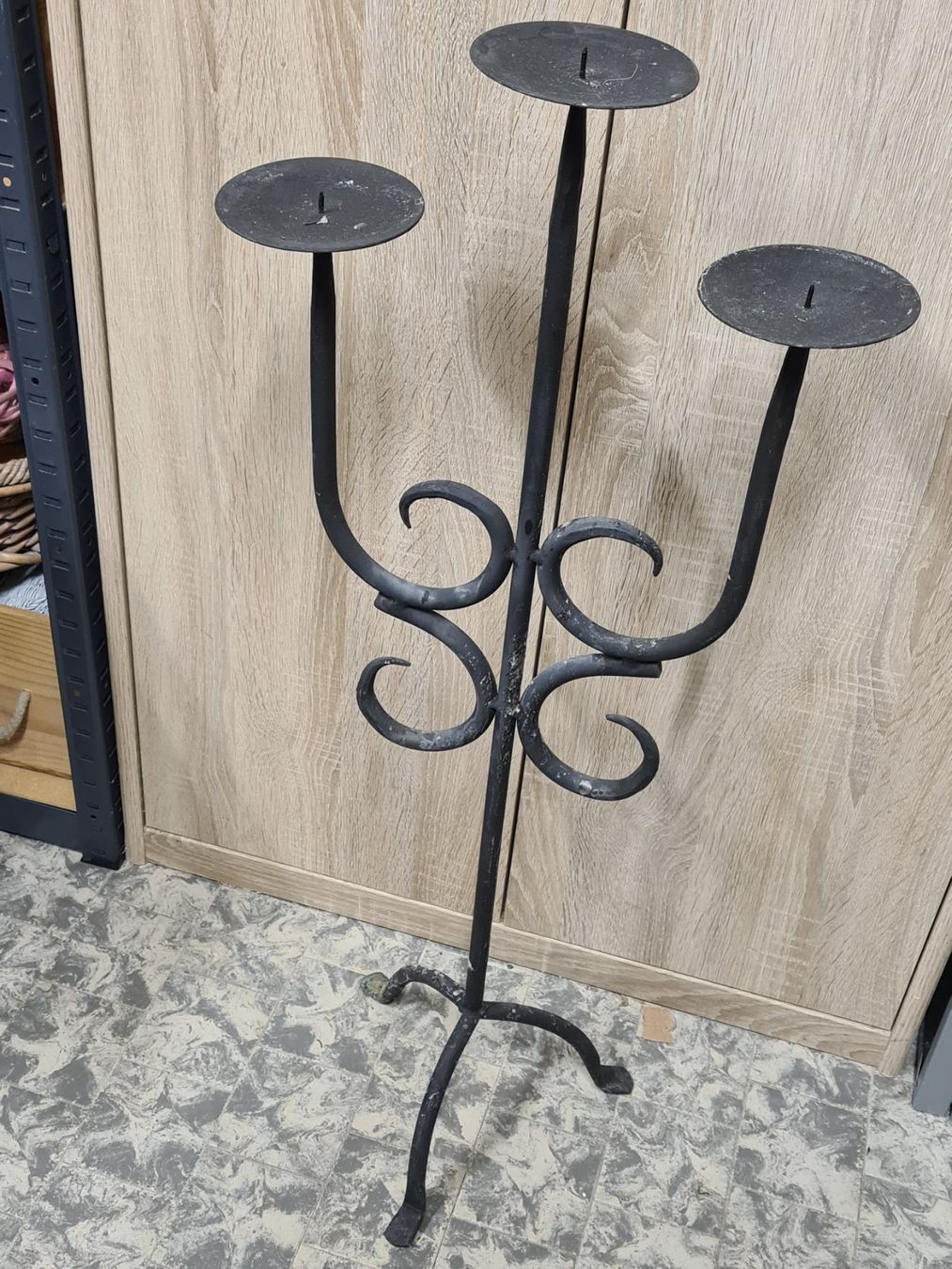 Portacandele: Alter EISEN Kerzenständer, H 85 B 35 cm – Usato da Amriswil venduto da kleindeko 1