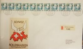 FDC Rollenmarken im 11-Streifen selten Angeboten