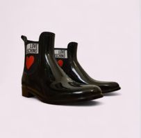 Bottines de pluie Love Moschino noires, pointure 39