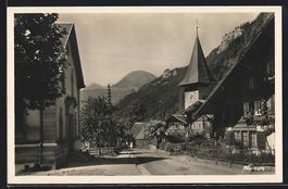 Meiringen, Strassenpartie mit Häuser un