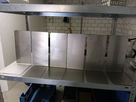 6 Buchstützen Metall Edelstahl gebraucht 