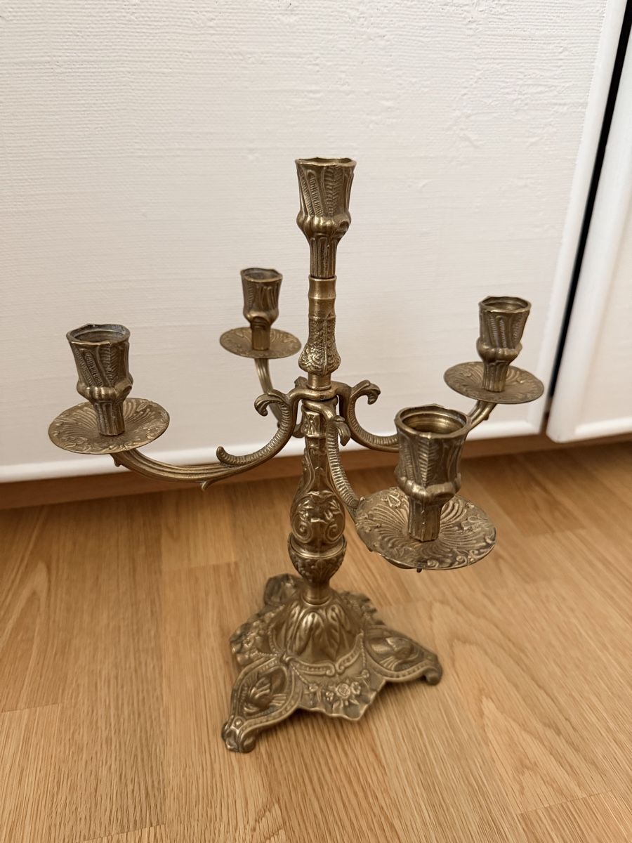 Kerzenständer: Schwerer 5-armiger Kerzenständer aus Messing – Gebraucht aus Weiningen ZH von MelVintage