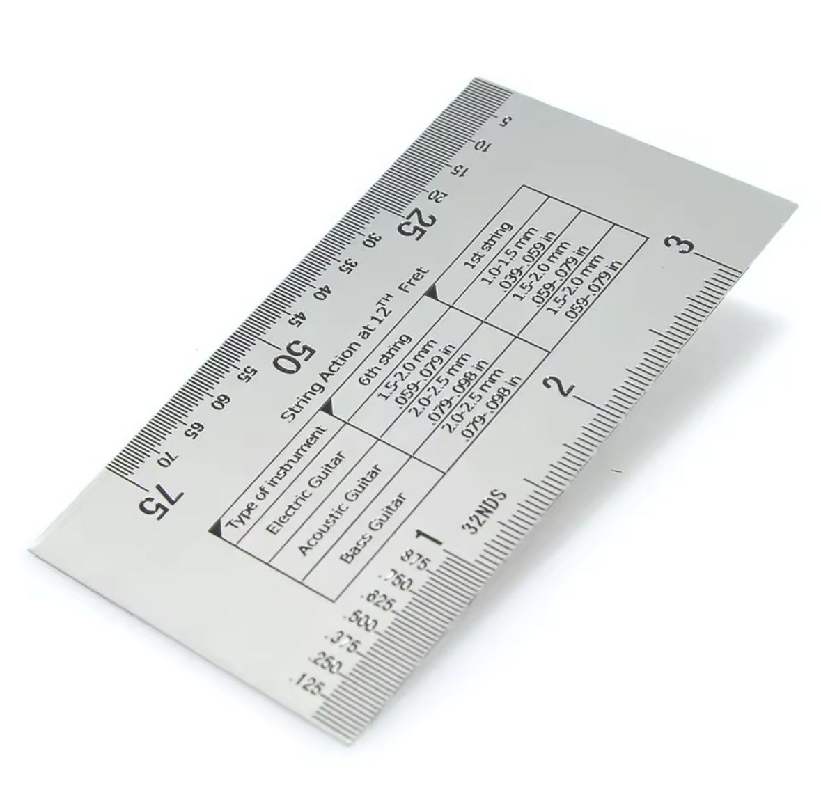 Altro in Scrittura & Disegno: String action gauge / Saitenlage Lineal Edelstahl – Nuovo e nell'imballaggio originale da Luzern venduto da MusikElektronikShop 1
