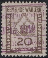 20 Rappen Fiskalmarke der Gemeinde WAHLERN