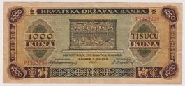 Kroatien: Banknote 1000 Kuna 1943