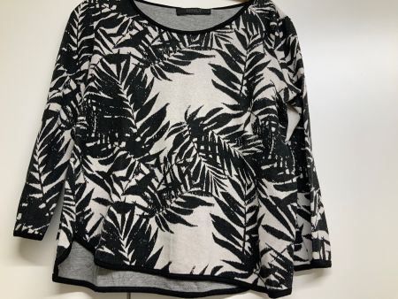 Damen Pullover Only schwarz weiss Blattmuster Grösse M