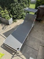 Liegestuhl mit Sonnendach Aluminium faltbar neuwertig