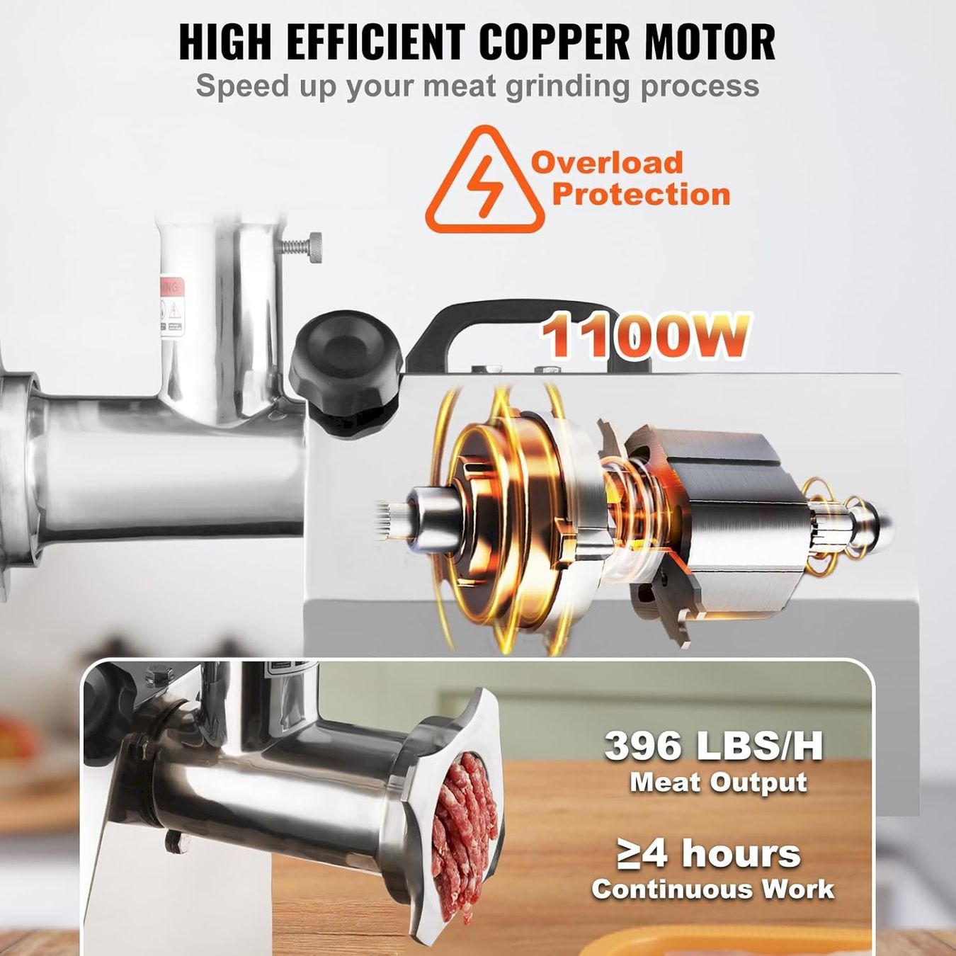 Attrezzatura professionale & Gastronomia: VEVOR Fleischwolf 1100W Edelstahl 304 – Nuovo e nell'imballaggio originale da Bottighofen venduto da zaap 5