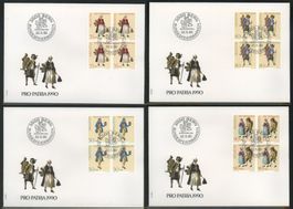 1990, Pro Patria, FDC, Viererblöcke