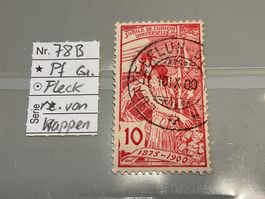 UPU 78 B Pf. grosser Fleck/Kerbe rechts von Wappen Top Zust.