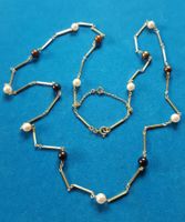 Massiv 750 Gold Kette mit perlen 18Karat