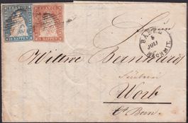 22Aa (22A1)+23A (23A3) auf Brief von BASEL n. WORB, 5000.-