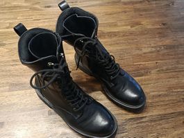 Schnürstiefel CATWALK schwarz mit Reissverschluss - Gr. 38