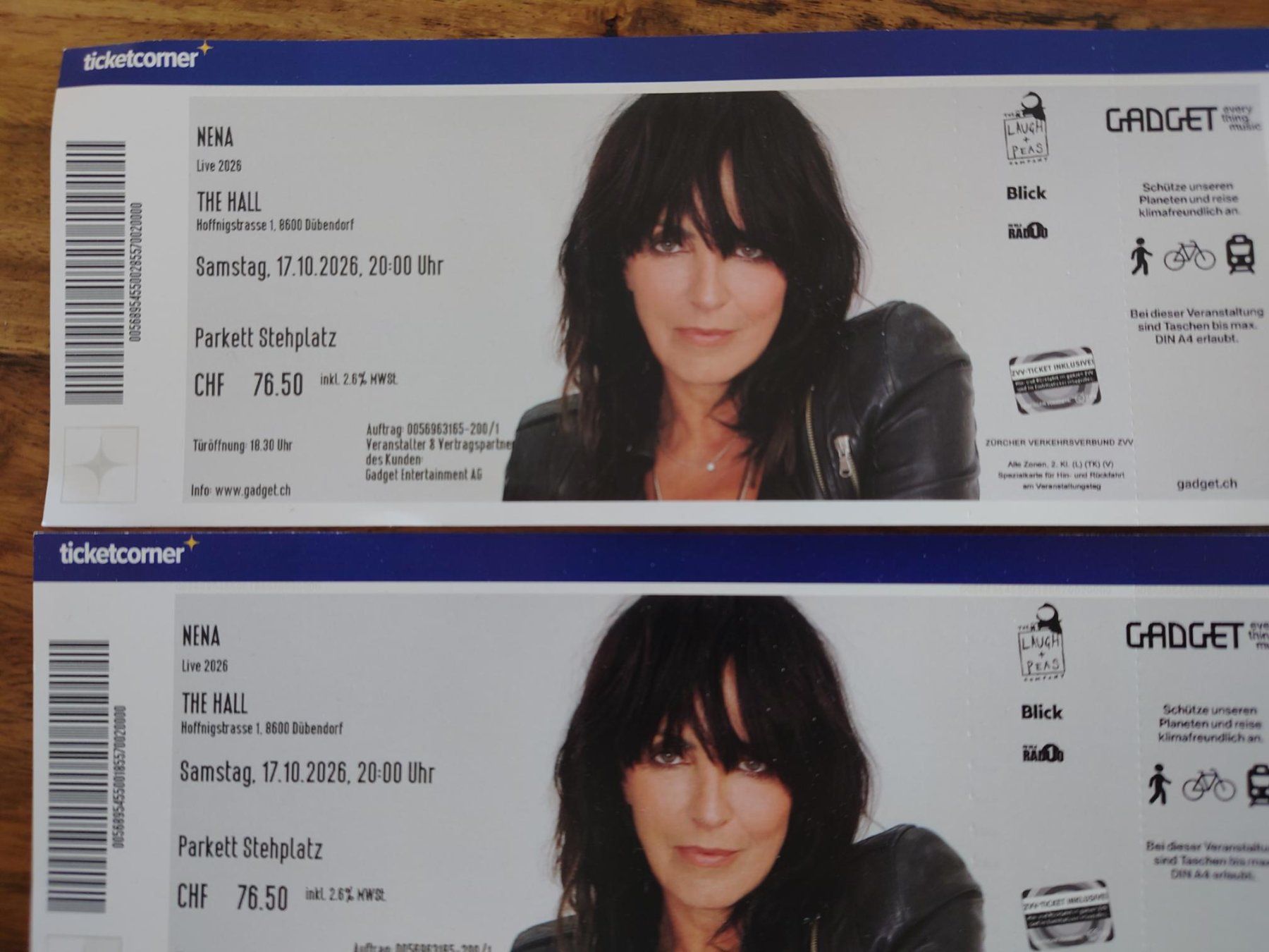 Biglietti: 2 Stehplätze NENA Konzert – Nuovo (secondo la descrizione) da Olten venduto da Nati1000