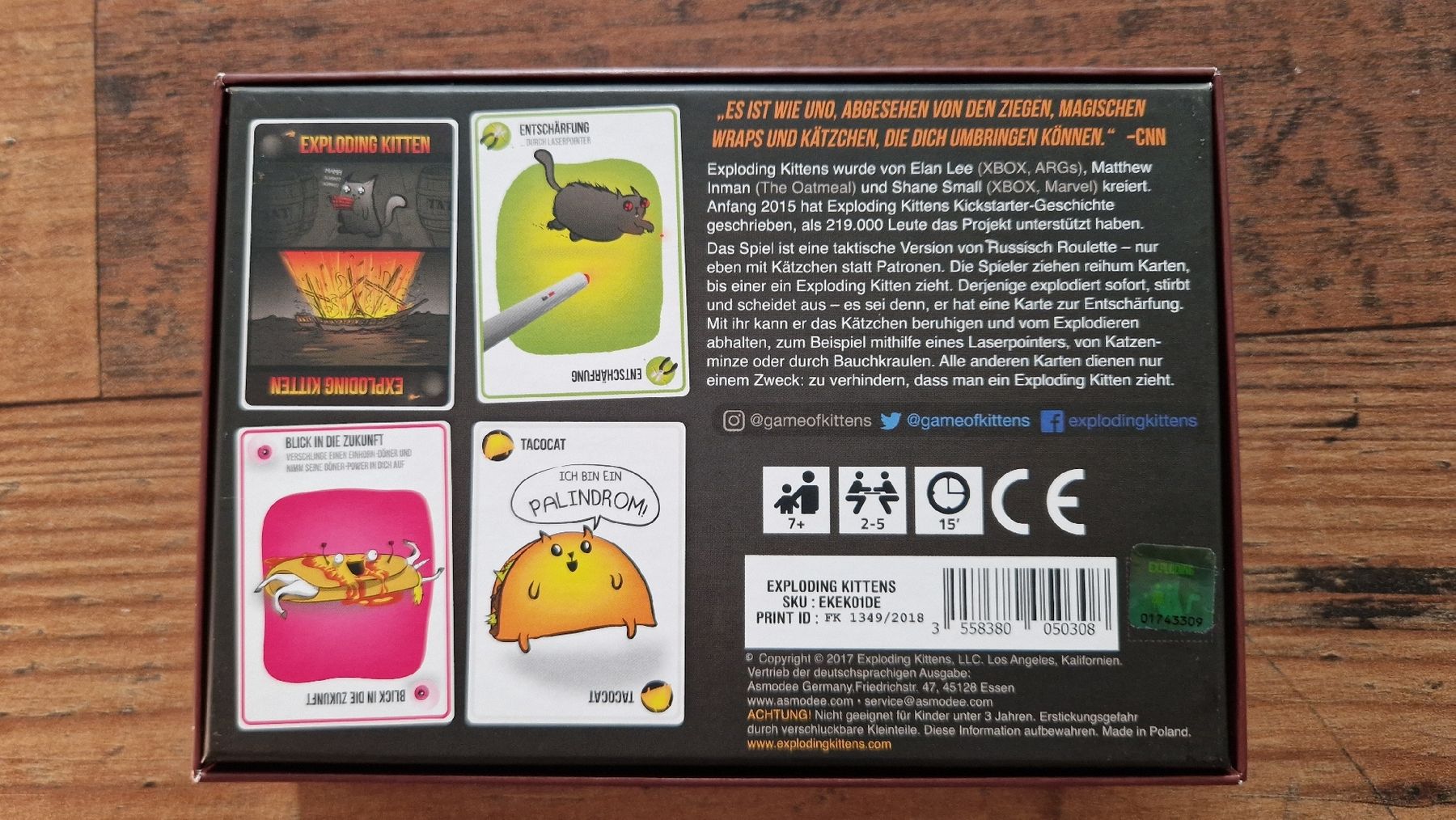 Giochi: Kartenspiel Exploding Kittens Originale Edition deutsch – Usato da Brittnau venduto da Ralfie 1
